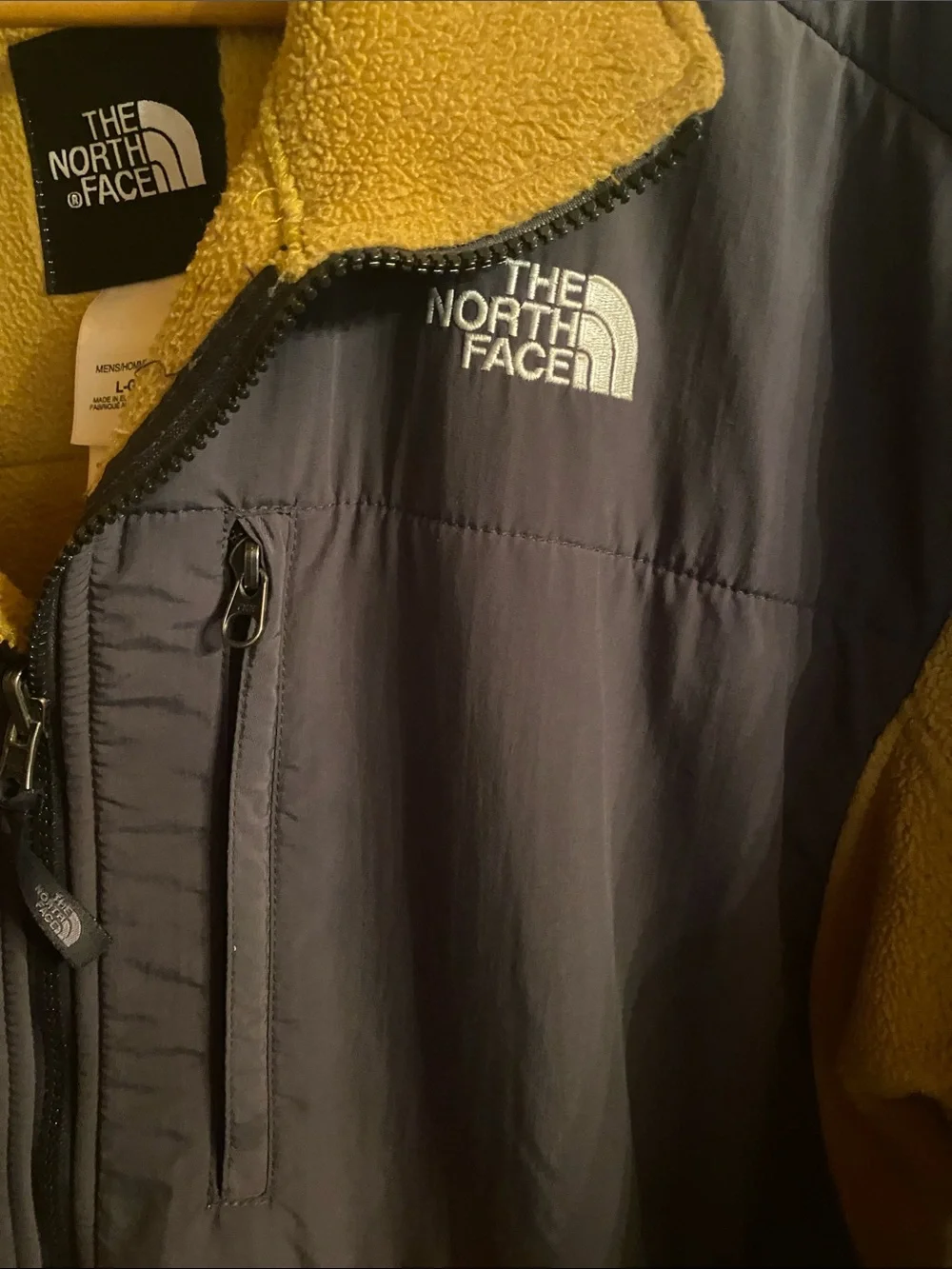 The North Face Mustard Yellow and Dark Gray Fleece Jacket